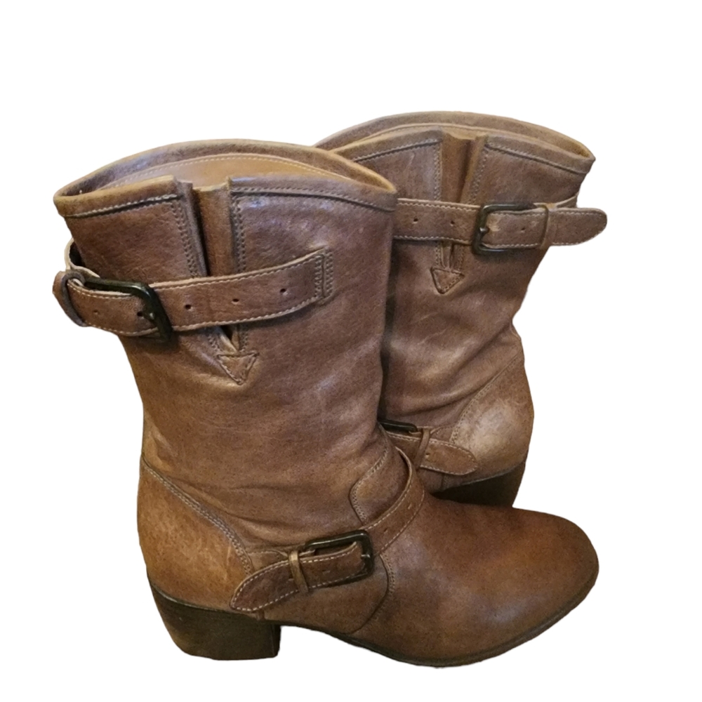 Ugg Collection Brown Leather Mid Calf Boots